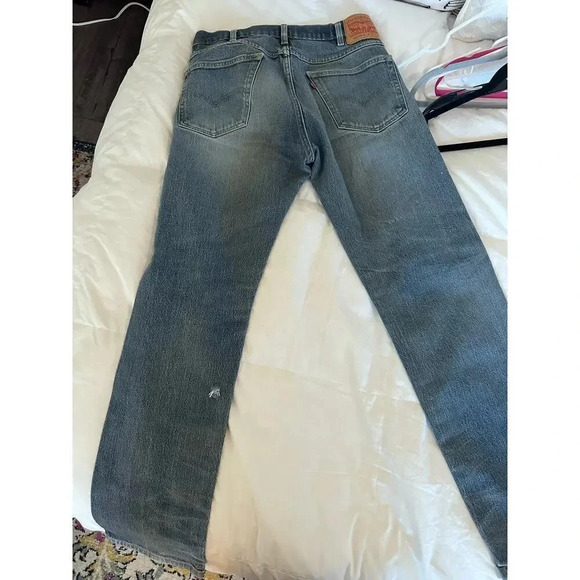 Levi Strauss & Co. Blue Distressed 5 Pocket Design Straight Jeans Size 34 - Picture 6 of 6